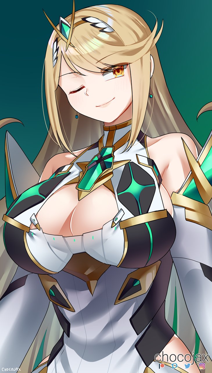 mythra (xenoblade chronicles and 1 more) drawn by chocojax
