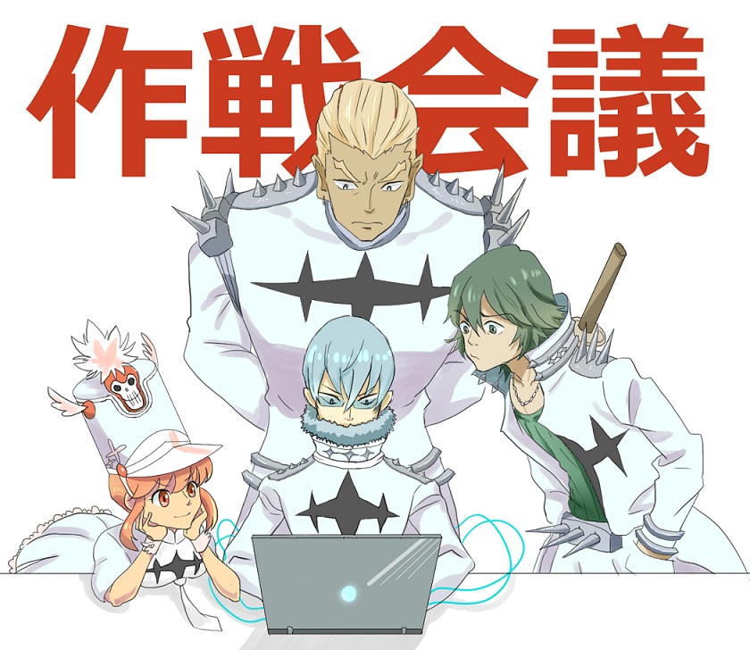 jakuzure nonon, gamagoori ira, sanageyama uzu, and inumuta houka (kill la kill) drawn by qiansheng