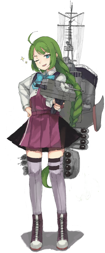 yuugumo and yuugumo kai ni (kantai collection) drawn by tara_reba