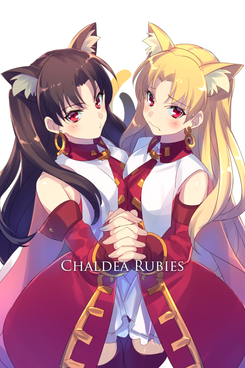 tohsaka rin, ereshkigal, ishtar, and kaleido ruby (fate and 1 more) drawn by echo_(circa)