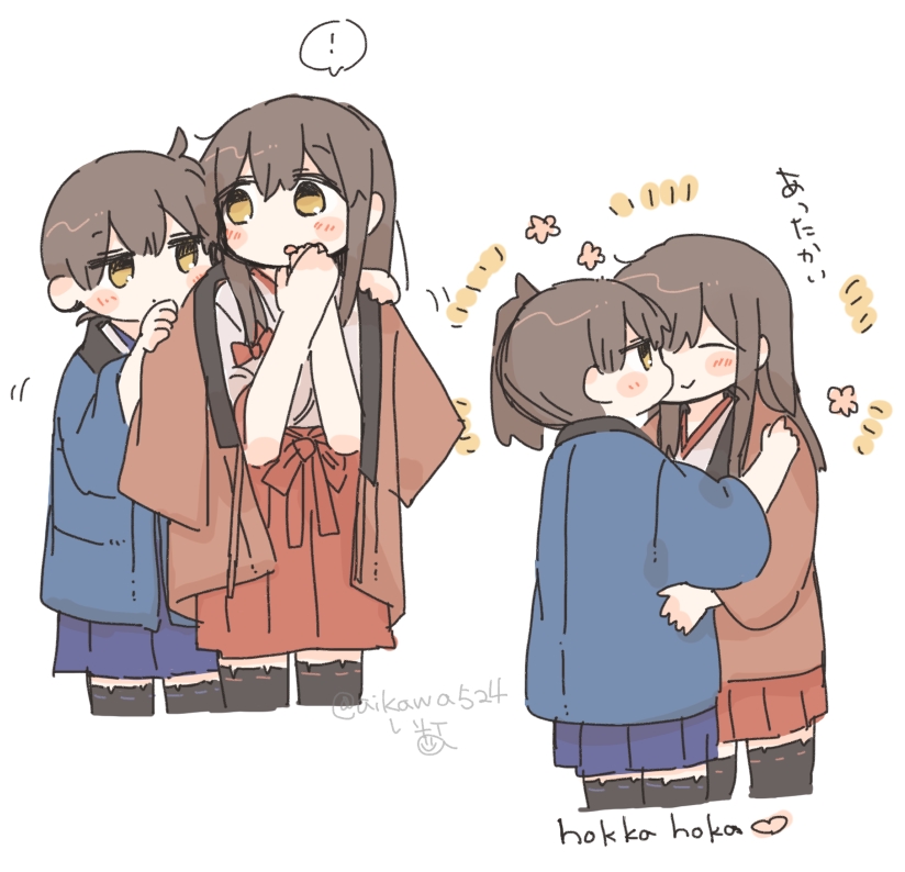 kaga and akagi (kantai collection) drawn by ina_(1813576)