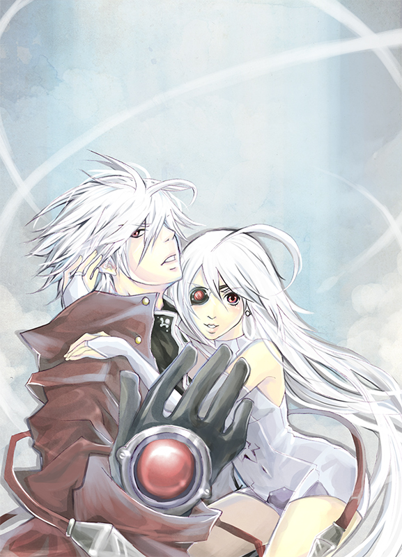 ragna the bloodedge and nu-13 (blazblue) drawn by calys