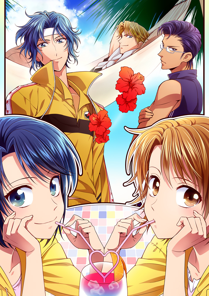 yukimura seiichi, atobe keigo, kite eishirou, and tsujimoto ayaka (tennis no ouji-sama and 1 more) drawn by chikariya