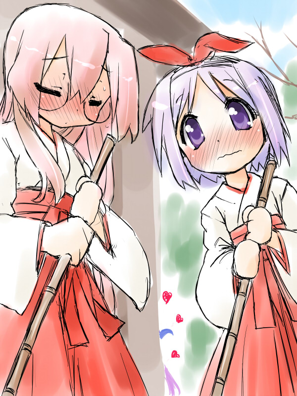hiiragi tsukasa and takara miyuki (lucky star) drawn by kogaku_kazuya