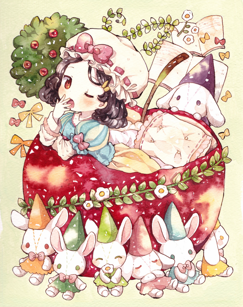 snow white and snow white's dwarf (original and 1 more) drawn by mokarooru
