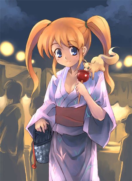 takamachi nanoha and yuuno scrya (lyrical nanoha and 1 more) drawn by kouno_hikaru