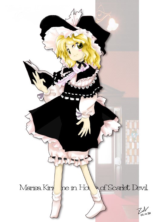 kirisame marisa (touhou and 1 more) drawn by zun_(artist)