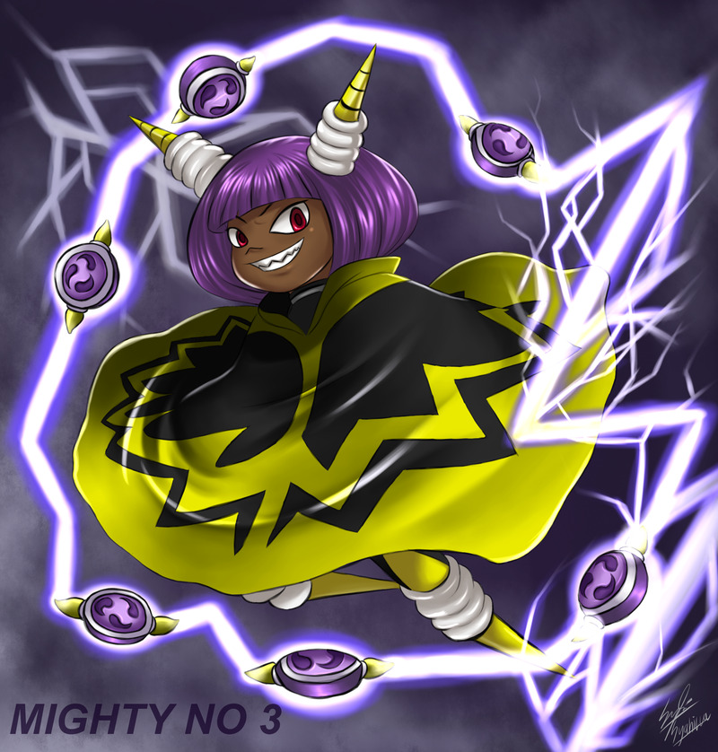 dynatron (mighty no. 9) drawn by syahilla