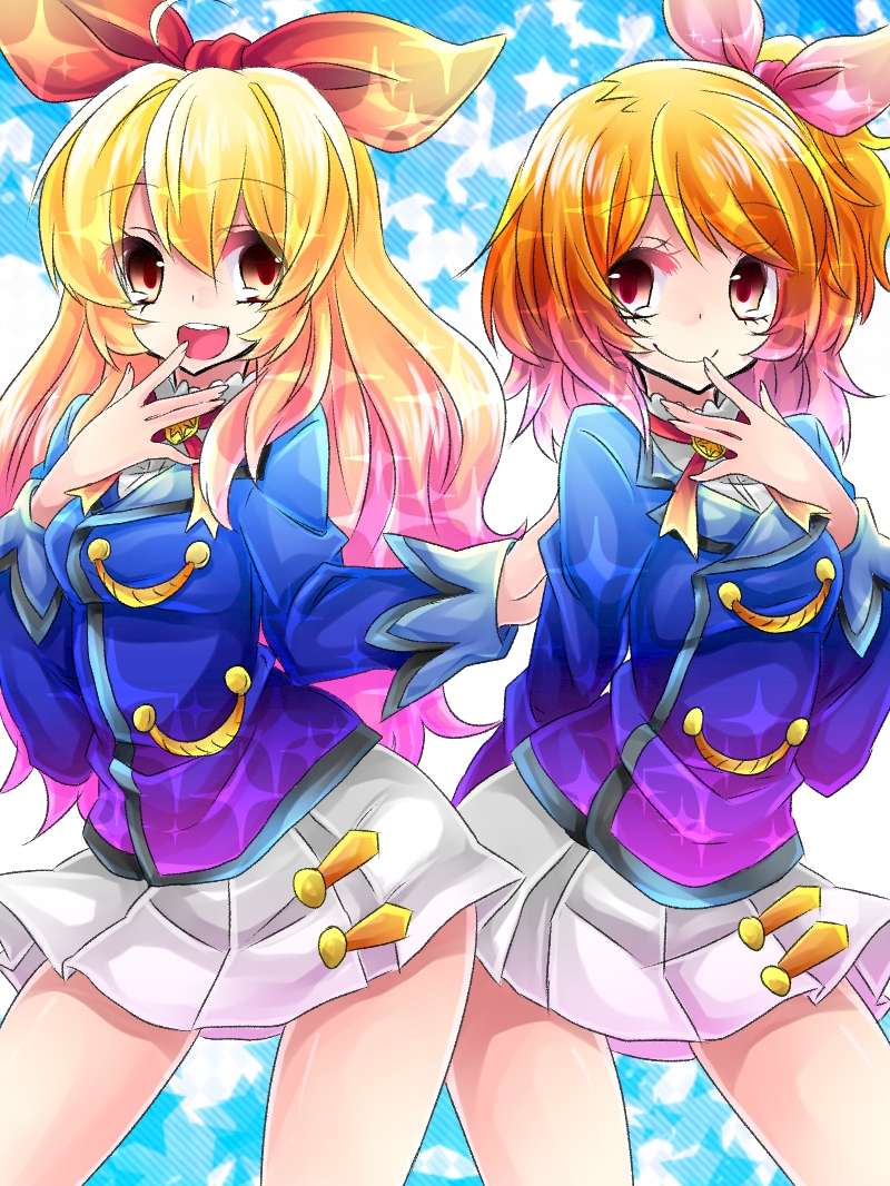 hoshimiya ichigo and ozora akari (aikatsu!) drawn by kashiwagi_minato