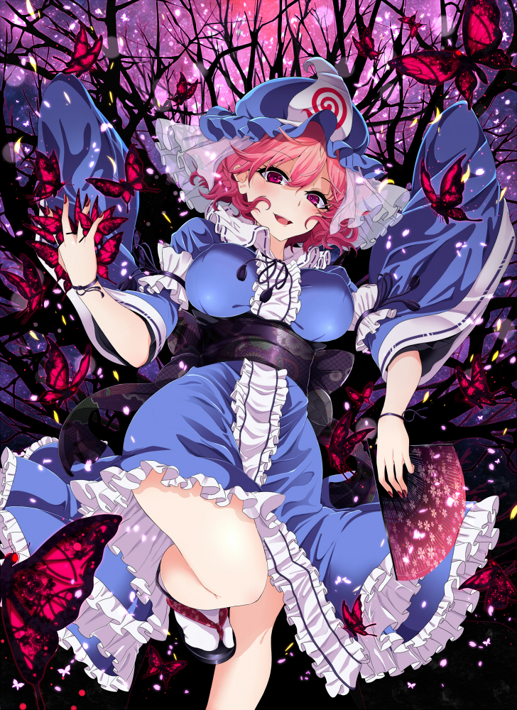 saigyouji yuyuko and saigyou ayakashi (touhou) drawn by rihito_(usazukin)