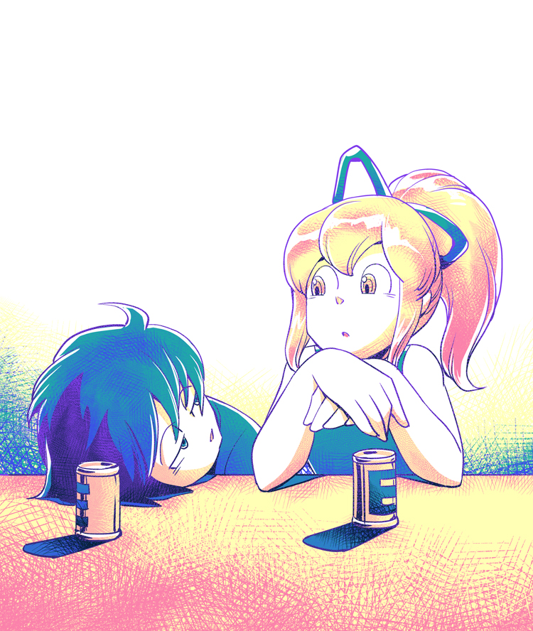 roll and mega man (mega man) drawn by b_no_hito
