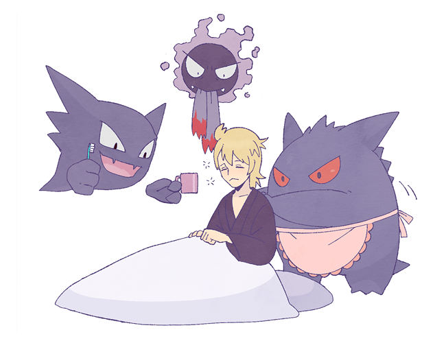 gengar, gastly, haunter, and morty (pokemon and 1 more) drawn by jaho