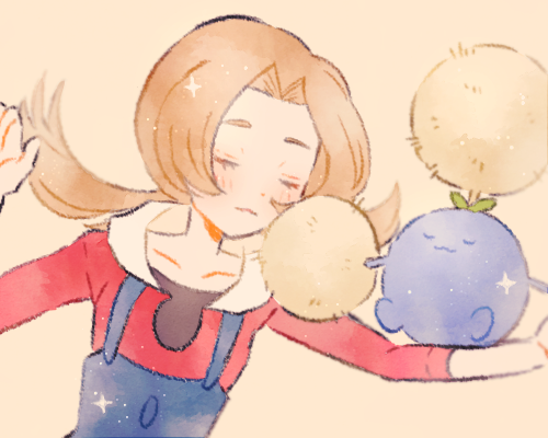 lyra and jumpluff (pokemon and 1 more) drawn by ryokuno_green
