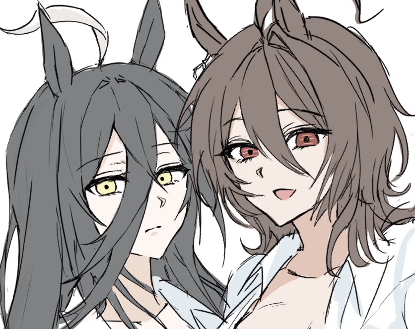 agnes tachyon and manhattan cafe (umamusume) drawn by u1mauna