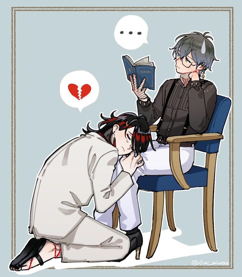 ike eveland and vox akuma (nijisanji and 1 more) drawn by mine_(myfoot916)