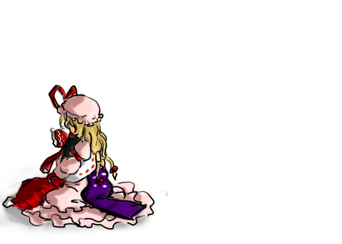 hakurei reimu and yakumo yukari (touhou) drawn by shachizaki