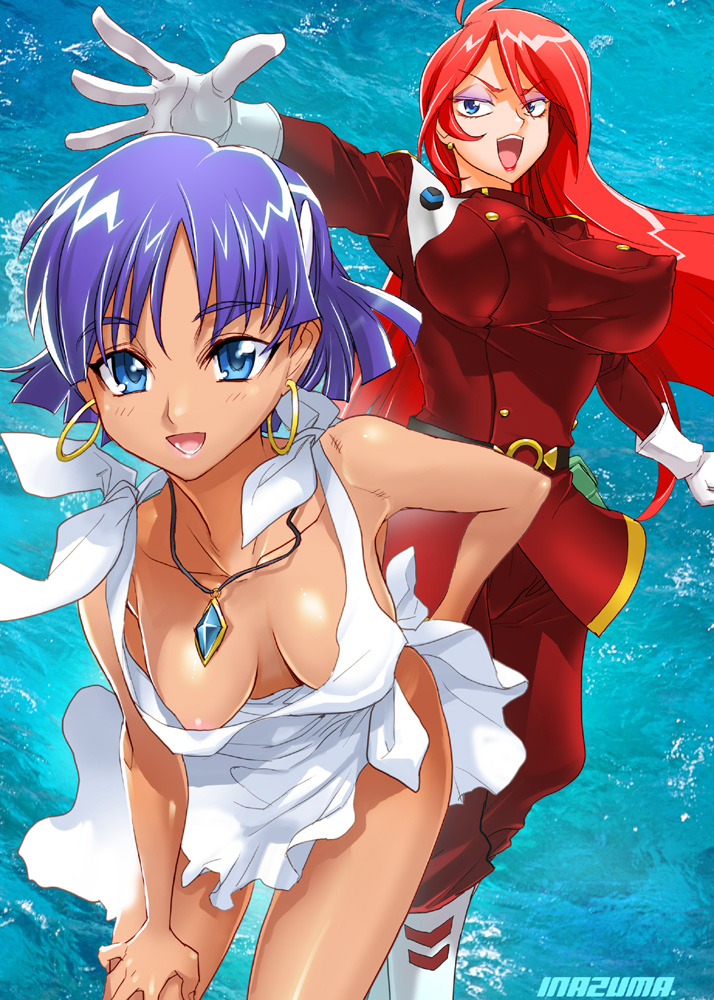 nadia la arwall and grandis granva (fushigi no umi no nadia) drawn by satou_shouji