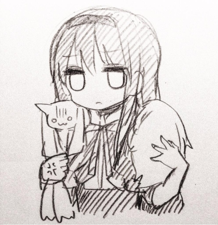 akemi homura and kyubey (mahou shoujo madoka magica) drawn by fc_(efushii)