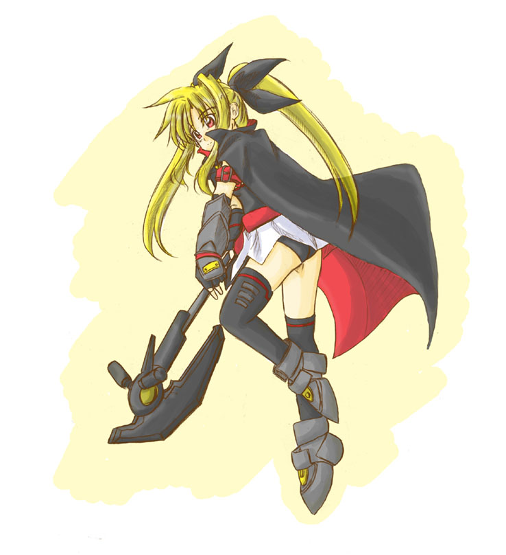 fate testarossa and bardiche (lyrical nanoha and 2 more) drawn by zero_point