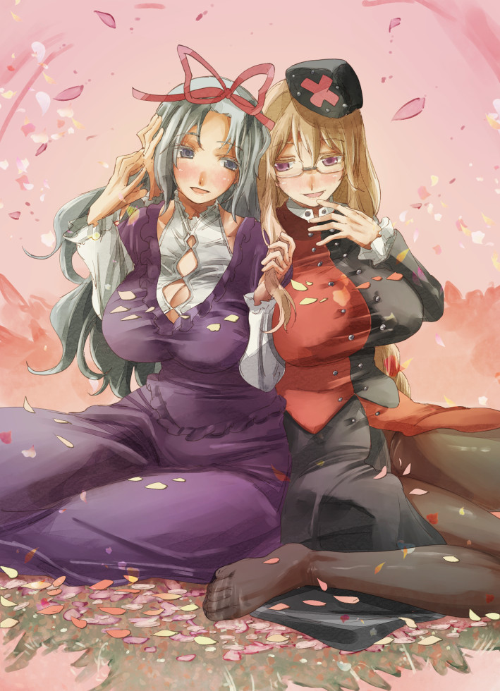 yakumo yukari and yagokoro eirin (touhou) drawn by yohane
