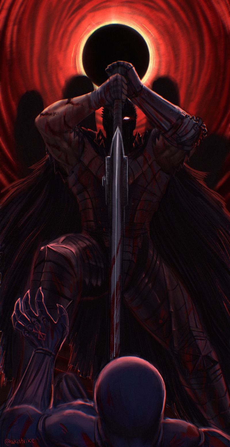 guts, griffith, and femto (berserk) drawn by aki_(akistrike)