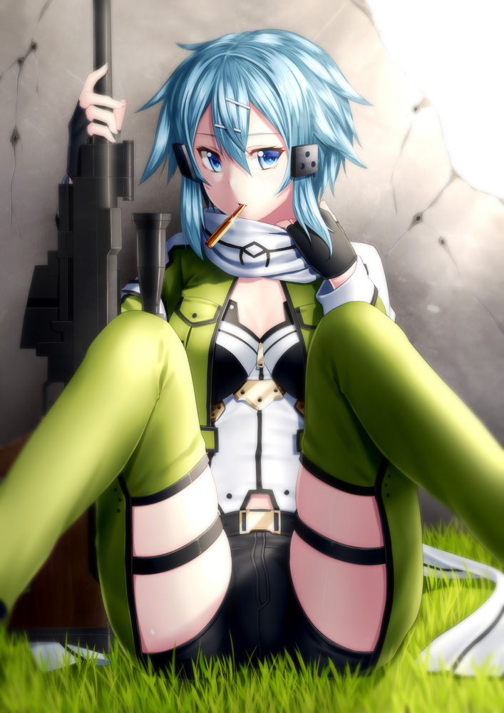 sinon (sword art online) drawn by kai_(link2262)