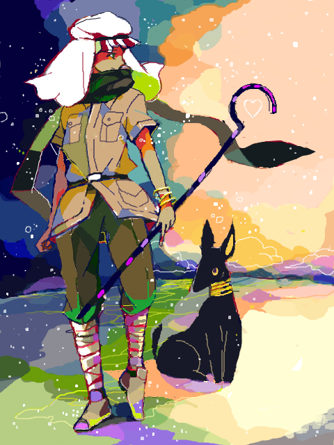 anubis and egypt (axis powers hetalia and 1 more) drawn by mo3mo3mo