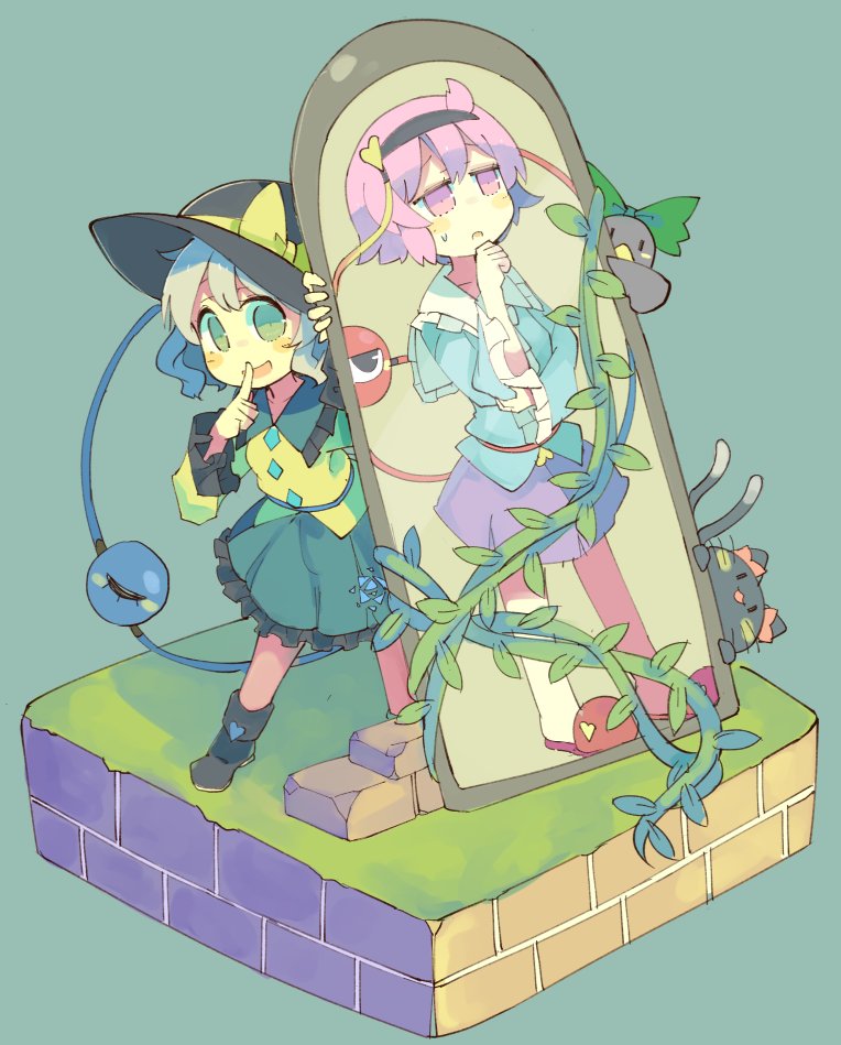 komeiji koishi, komeiji satori, kaenbyou rin, and reiuji utsuho (touhou) drawn by baron_(x5qgeh)
