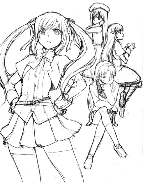 amatsuka tsurara, amatsuka urara, amatsuka haruka, and amatsuka hikaru (baby princess) drawn by marumi