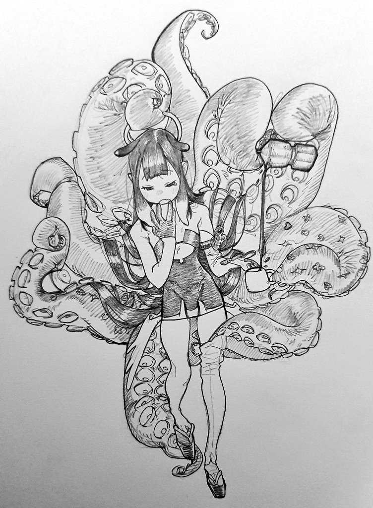 ninomae ina'nis (hololive and 1 more) drawn by samipeko