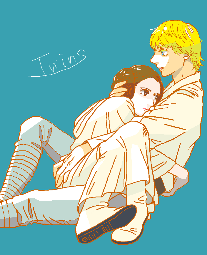 princess leia and luke skywalker (star wars and 1 more) drawn by ogatarian