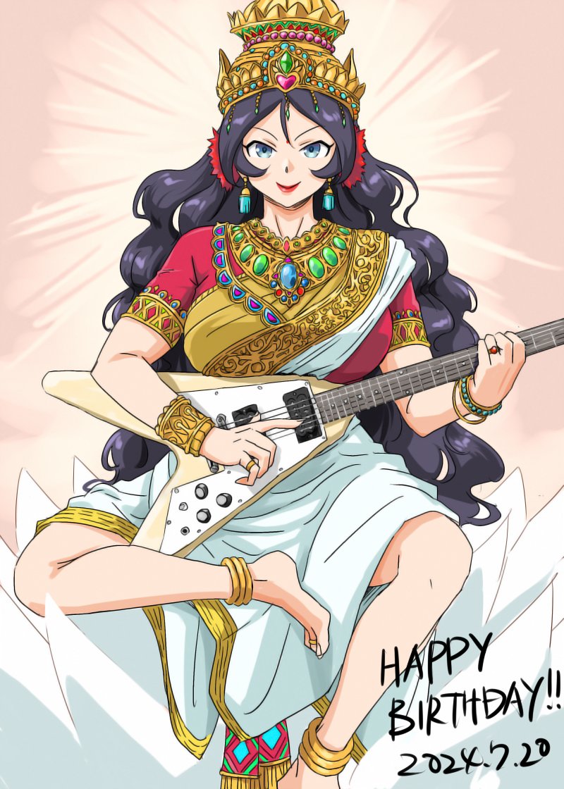 sugisaka umi and saraswati (idolmaster and 2 more) drawn by anbj