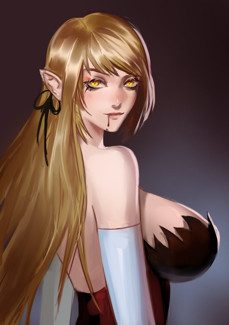oshino shinobu and kiss-shot acerola-orion heart-under-blade (monogatari and 2 more) drawn by nextoad