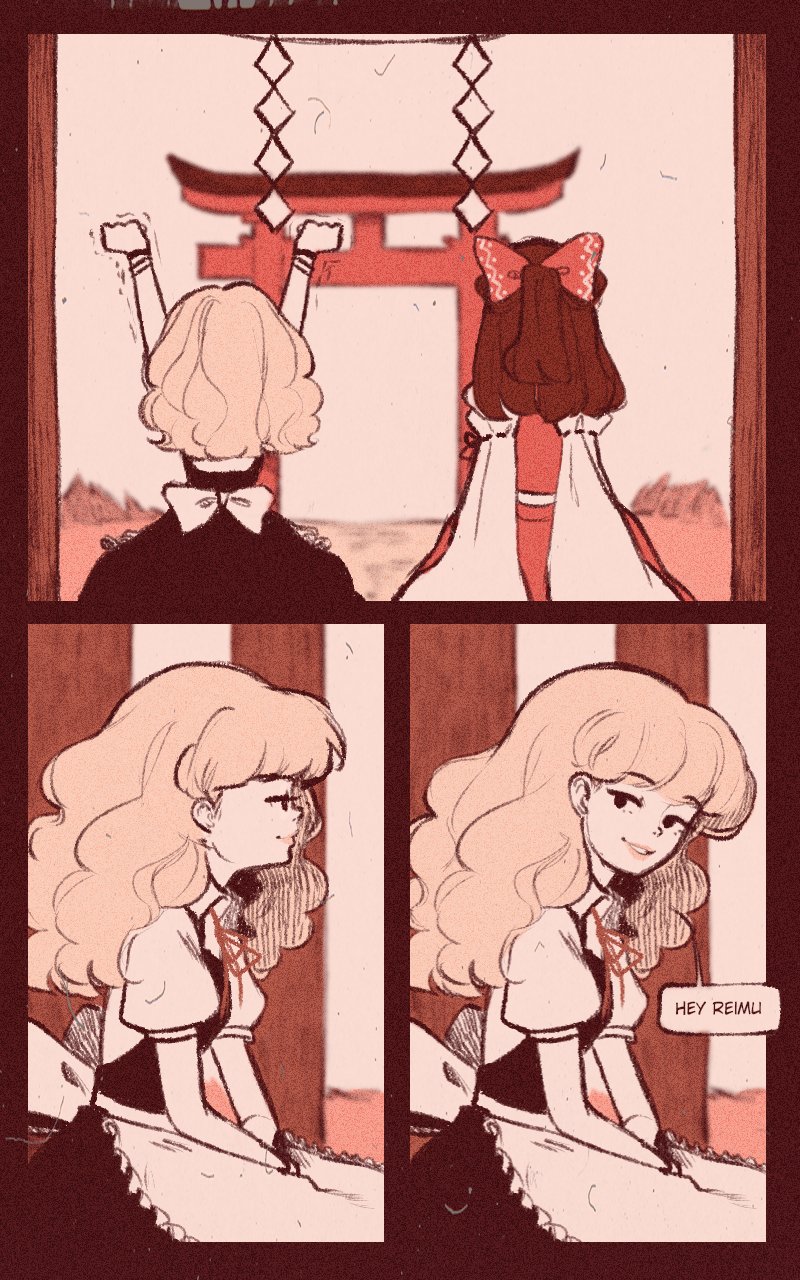 hakurei reimu and kirisame marisa (touhou) drawn by pixie_(milkywaypixies)