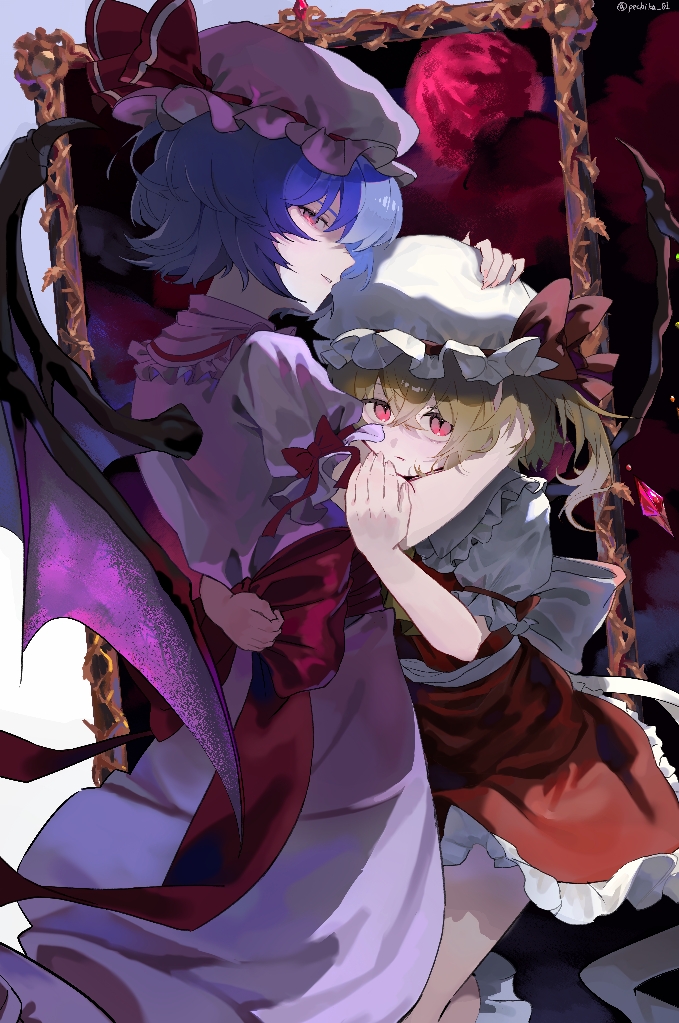 remilia scarlet and flandre scarlet (touhou) drawn by pechika_01