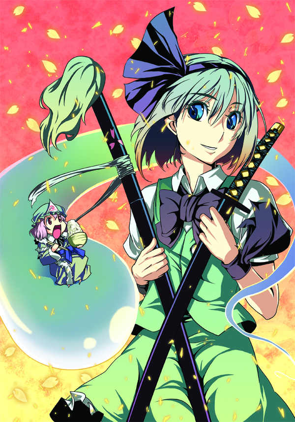 konpaku youmu and saigyouji yuyuko (touhou) drawn by satori_(transient_wind)