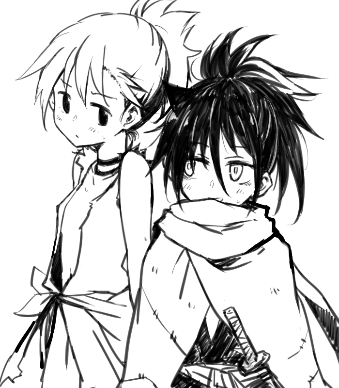 kuroki tomoko, nemoto hina, hyakkimaru, and dororo (watashi ga motenai no wa dou kangaetemo omaera ga warui! and 1 more) drawn by maromi_(am97)