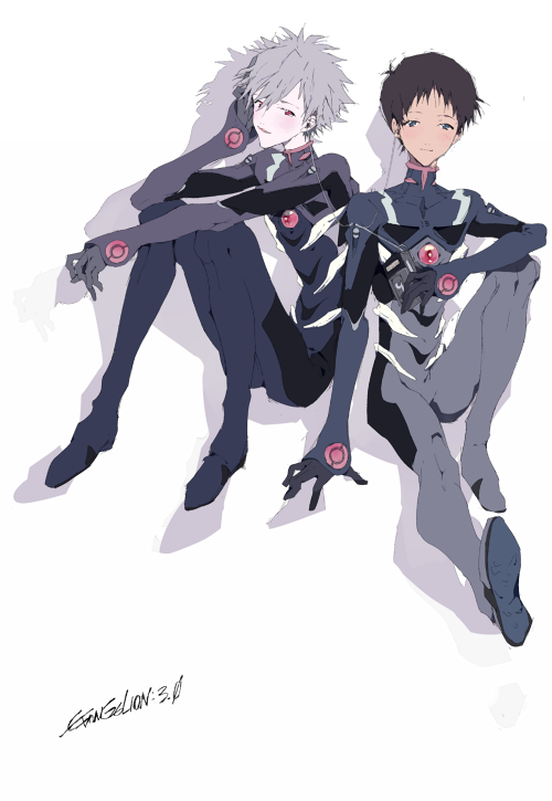 ikari shinji and nagisa kaworu (neon genesis evangelion and 2 more) drawn by ren_(zero_second)