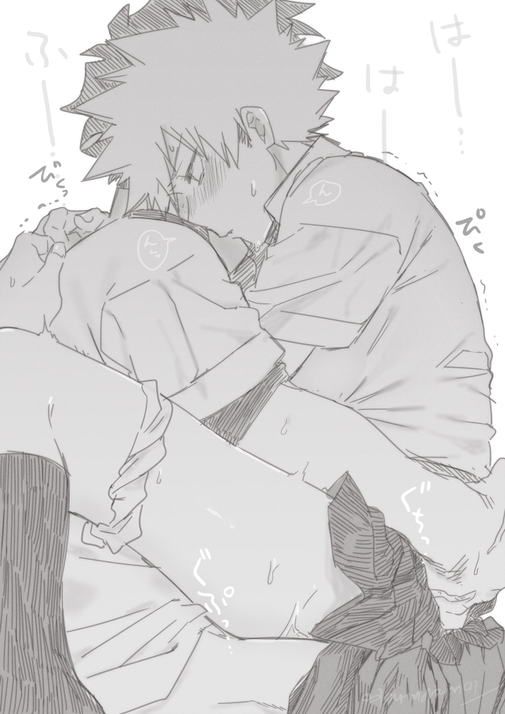 midoriya izuku and bakugou katsuki (boku no hero academia) drawn by maneki-neko_(fujifuji)