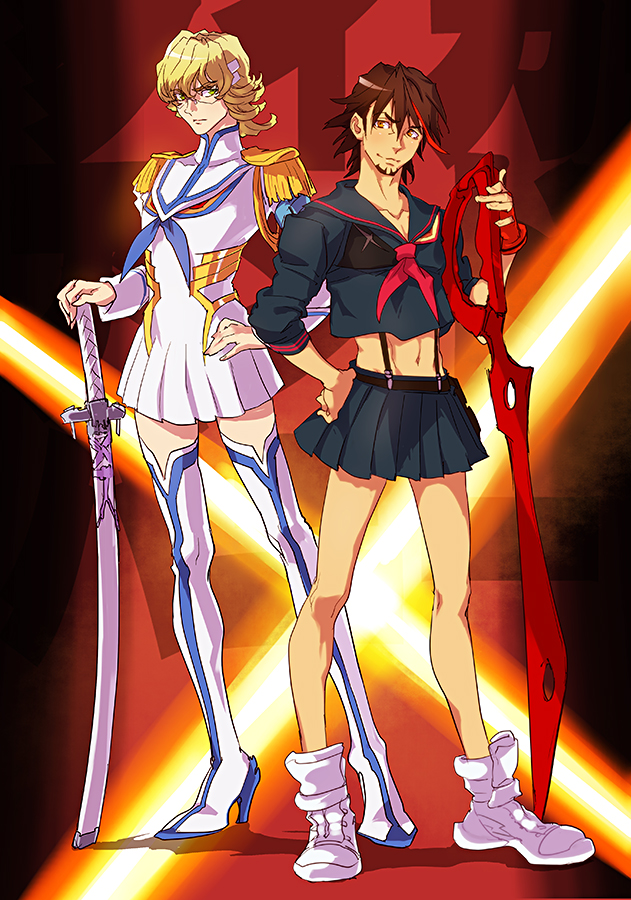 matoi ryuuko, senketsu, kiryuuin satsuki, barnaby brooks jr., kaburagi t. kotetsu, and 1 more (kill la kill and 1 more) drawn by munin