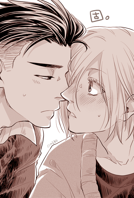 yuri plisetsky and otabek altin (yuri!!! on ice) drawn by nyarulake