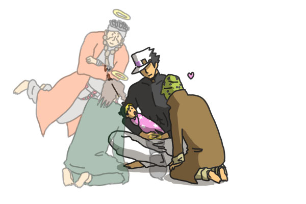 joseph joestar, kujo jotaro, kujo jolyne, kakyoin noriaki, mohammed avdol, and 1 more (jojo no kimyou na bouken and 3 more) drawn by imoichi