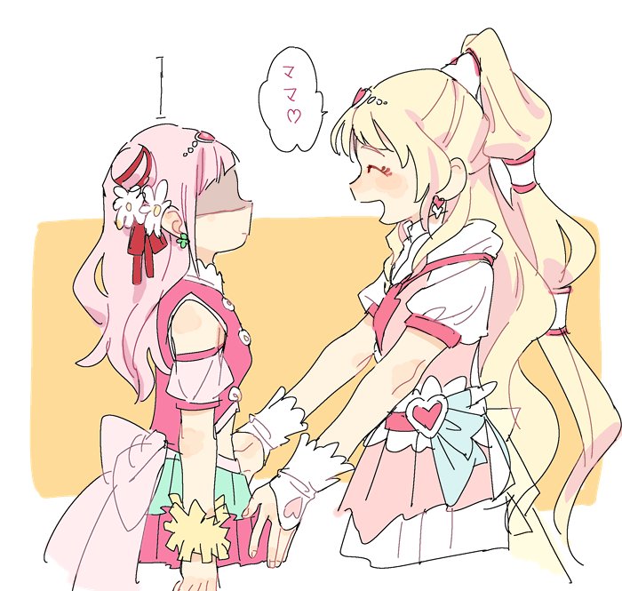nono hana, cure yell, hug-tan, and cure tomorrow (precure and 1 more) drawn by d.y.x.