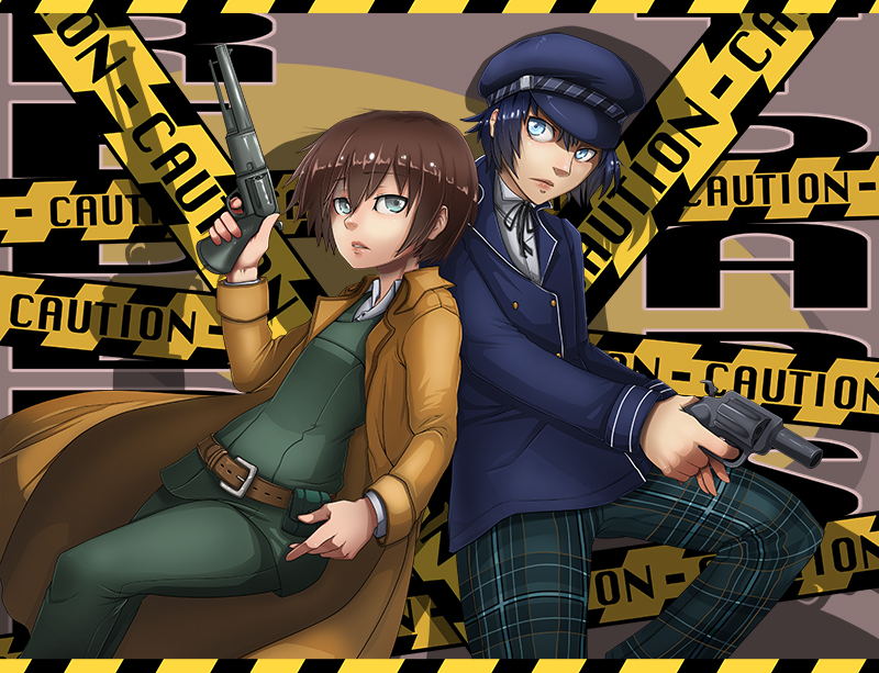 shirogane naoto and kino (persona and 2 more) drawn by bankage