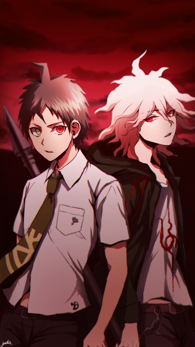 komaeda nagito and hinata hajime (danganronpa and 1 more) drawn by zerusu_(gelus)