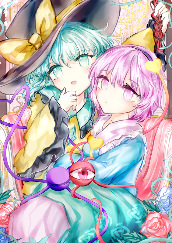komeiji koishi and komeiji satori (touhou) drawn by sanuo