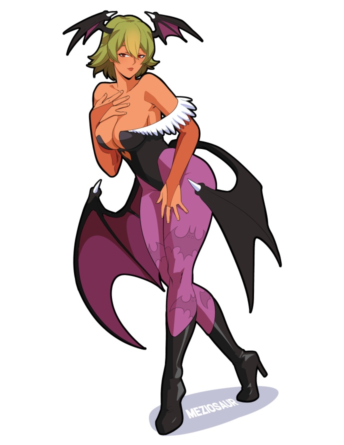 morrigan aensland and laegjarn (fire emblem and 2 more) drawn by meziosaur