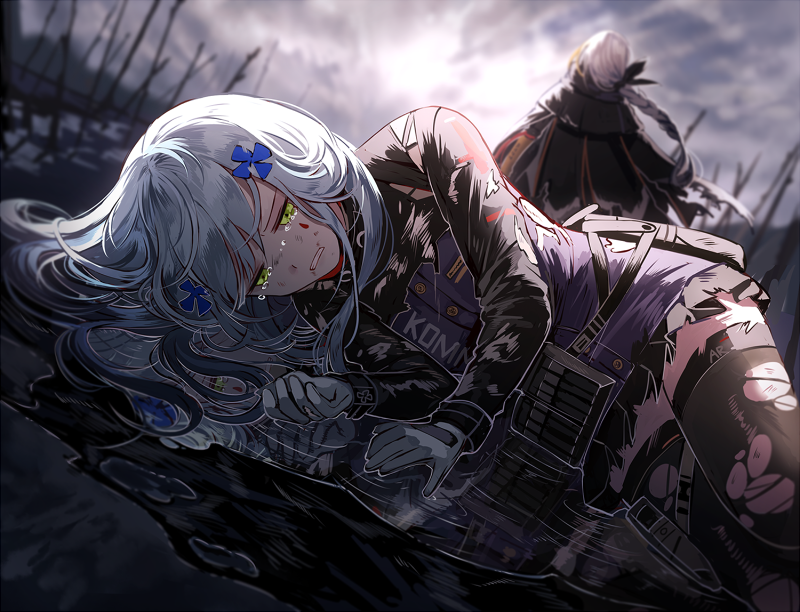 hk416 and m16a1 (girls' frontline) drawn by silence_girl