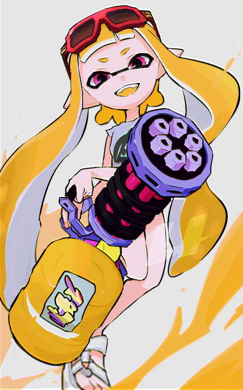 inkling player character and inkling girl (splatoon) drawn by imaikuy0