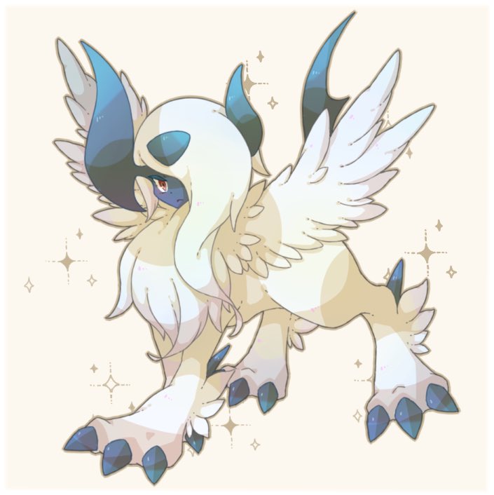 absol and mega absol (pokemon) drawn by towa_(clonea)